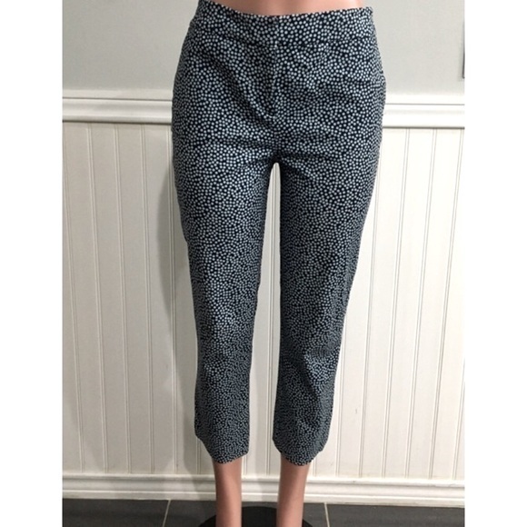 Boden NWOT Polka Dot Capri Cropped Pants Dark Blue Light Blue Contrast size 6R - Picture 1 of 12
